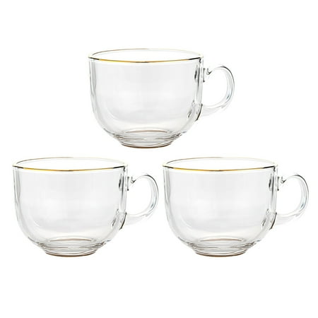 

3pcs Coffee Glass Cup Home Office Transparent Glass Water Milk Drinking Cup
