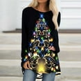 thumbnail image 2 of Christmas Long Sleeve Shirts for Women Christmas Tree Print Tunic Long Sleeve Round Neck Tunic Tops Trendy Sweatshirts, 2 of 5