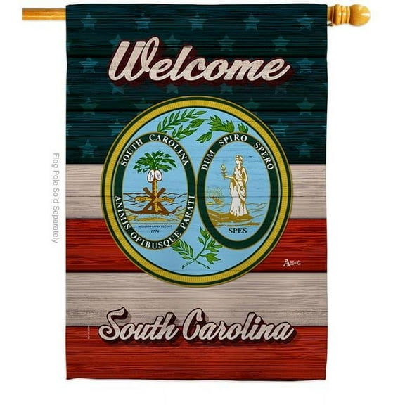 Americana Home & Garden H141297-BO 28 x 40 in. Welcome South Carolina Double-Sided Vertical Decoration Banner House & Garden Flag - Yard Gift