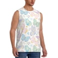 thumbnail image 2 of Uemuo Colorful Butterfly Pattern Men's Sleeveless T-Shirt,Muscle Athletic Tank Top, Moisture-wicking Quick-dry Breathable Classic Tee Top for Gym Run Outdoor Sports-Small, 2 of 8