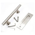 thumbnail image 1 of Gifsin Poignée de Porte Coulissante de Grange 12 Po Acier Inoxydable/carbone Ensemble de Poignée Coulissante Matériel de Porte Intérieur en Bois Robuste, Facile à Transporter, 1 of 6