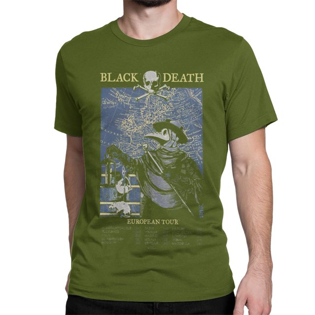 Camiseta de Doctor de la Peste Negra de la gira europea para hombre y mujer, de algodón, con cuello redondo, de manga corta, ropa única