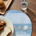 thumbnail image 3 of Coastal Blue Striped Round 13 Inch Placemats Set of 2, Ocean Sea Summer Starfish Coral Shells HeatResistant Non Slip Place Mats for Dining Table, Wipeable Braided Kitchen Table Mats for Housewarming, 3 of 9