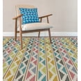 thumbnail image 2 of Gilda Handmade Geometric Wool Rug, Lime Green/Turquoise, 2ft x 3ft Accent Rug, 2 of 4