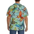 thumbnail image 5 of KLL Retro Seamless Flying Butterflies Print Men's Shirt Short Sleeve Button Down Summer Cuba Beach Shirts- Medium, 5 of 7