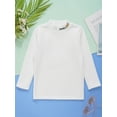 thumbnail image 3 of TiaoBug Toddler Kids Girls Winter Long Sleeve Undershirt Basic Solid Color Casual Thermal Underwear Top White 10-11, 3 of 7