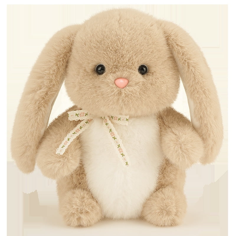 Cute Bunny Plush Toy, Soft Comfort Stuffed Animal Doll, Adorable Fluffy Rabbit Plushie for Girls, Cuddly Soothing Toy Birthday Gift for Friends and Loved Ones