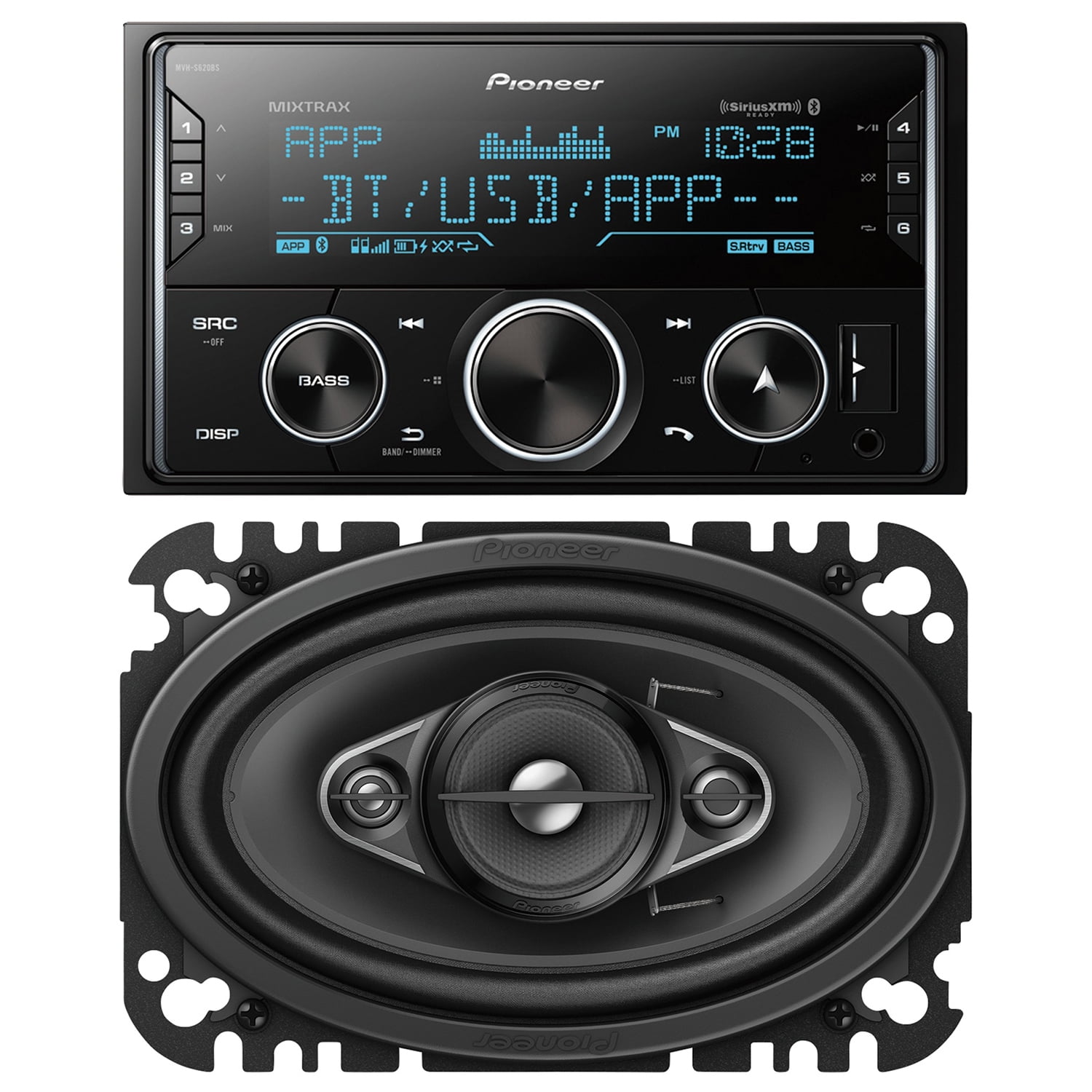 NEW Pioneer MVH-S620BS Double DIN MP3/WMA Digital Media Player Bluetooth MIXTRAX 
