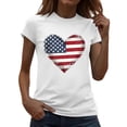 thumbnail image 2 of Vetsdori Women's Short Sleeve Shirts Red White and Blue American Flag Pullover USA Years Anniversary Graphic Casual Independence Day,Summer Fourth of July Shirts for Women Fashion, 2 of 7