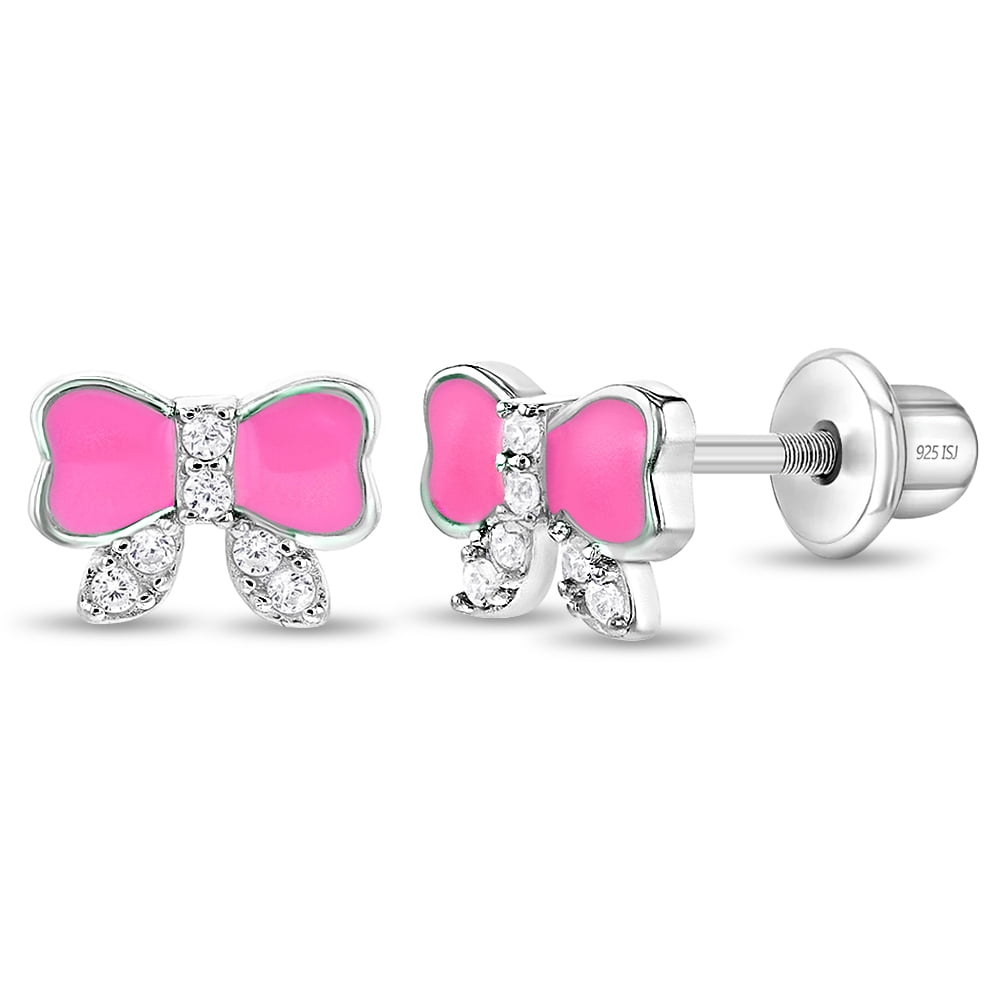 Pink earrings for kids clearance
