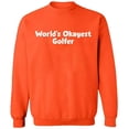 thumbnail image 2 of OXI Crewneck Sweatshirt - World's Okayest Golfer,Basic Casual Sweatshirts for Men's and Women Fleece Sweatshirt Long Sleeve- Orange Small, 2 of 2