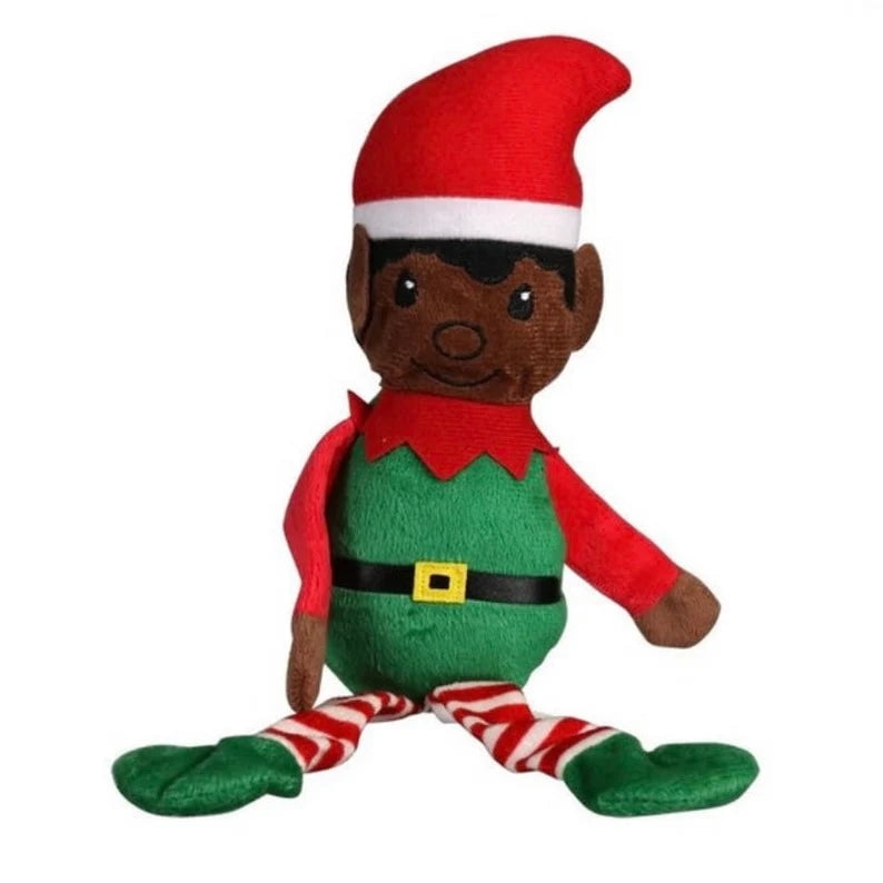 Christmas House Plush Boy Elf, Black Skin Tone, 14.5x4 in.