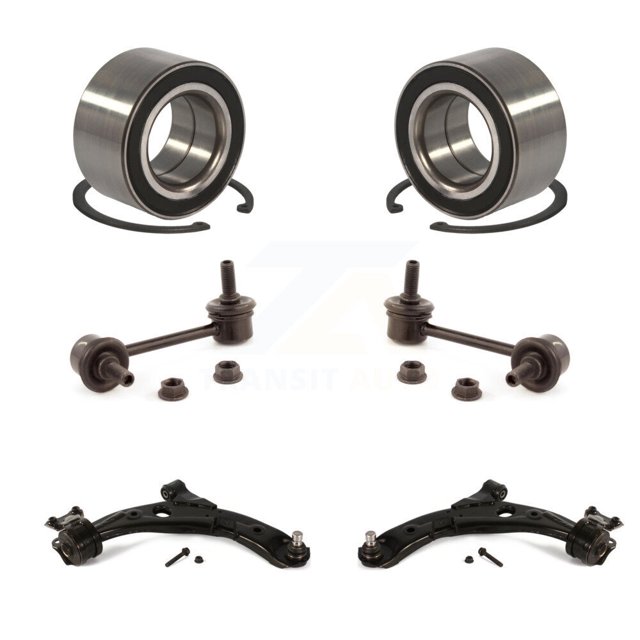 Transit Auto Bras de Commande Inférieur de Suspension Roulement de Roulement avant avec Rotule et Barre Stabilisatrice de Oscillation Kit de Liaison (6 Pcs) pour Voiture 2007-2012 Mazda CX-7 - Côté Gauche Droit (Conducteur Passager) K7T-108455