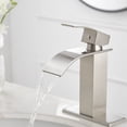 thumbnail image 5 of BWE Brushed Nickel Bathroom Faucet Modern Waterfall Single Hole Faucet for Bathroom Sink Single Handle Lavatory Bath Faucet Lead-Free, 5 of 7
