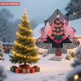 thumbnail image 2 of Stylish Metal Hanging Christmas Tree Wind Spinner - Geometric Design with Red Lights Perfect for Yard & Garden Decor, 2 of 7