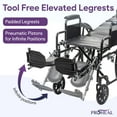 thumbnail image 2 of ProHeal Premium 20” Reclining Wheelchair with Elevating Legrests, Headrest Support, Removable Desk Arms, - 300LB Capacity, 2 of 8