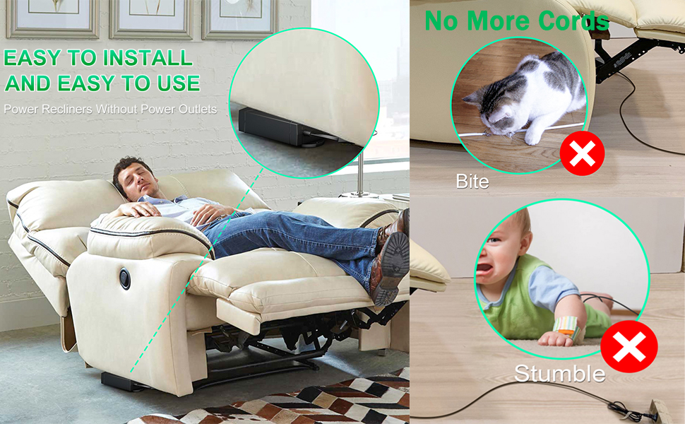 Buy TOMSHEIR 2500mAh Battery Pack for Reclining Furniture Recliner Battery Pack Rechargeable