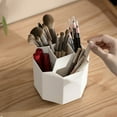 thumbnail image 5 of 5-Compartment White Desktop Organizer - Pencil Holder Office Accessories Caddy, Organizer for Pens Colored Pencils Art Brushes Craft Supplies, 5 of 7