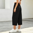 thumbnail image 5 of MXUIKV Pants for Women Plus Size Loose Fitted Drawstring Elastic Waist Wide Leg Cropped Barrel Trousers(X-Large,Black), 5 of 5