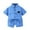 Blue, variant on Coerni Baby Boy Clothes Toddler Summer Outfit Short Sleeve Button Up Shirt Top Casual Shorts Suit 2Pcs Clothing Set