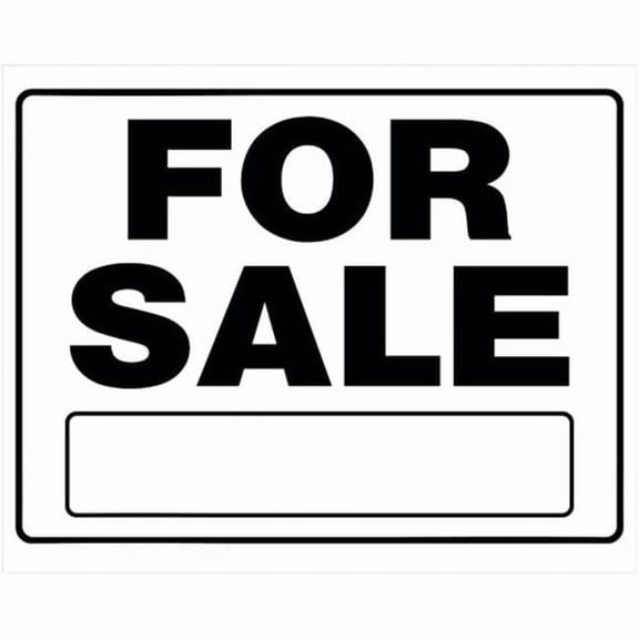 Hillman  English  White  For Sale  Sign  20 in. H x 24 in. W
