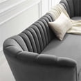 thumbnail image 7 of Modway Opportunity Vertical Channel Tufted Curved Velvet Sofa in Gray, 7 of 7