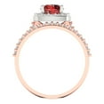 thumbnail image 4 of Clara Pucci 18K Rose/White Gold Round Cut 1Ct Natural Garnet Engagement Ring + Matching Band - Luxury Box Included, 4 of 7