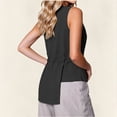 thumbnail image 4 of Ashirexll Summer Tops for Women Women Round Neck Sleeveless Waist Asymmetrical Hem Solid Color Casual Blouse Top, 4 of 7