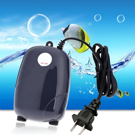 HIBIBUD Portable Aquarium Fish Air Pump, Quiet Dual Outlet Fish Tank Aerator, Oxygen Pump with 2 Air Stone, for Fish Tank