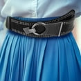thumbnail image 4 of OULII 1Pack Wide Black Punk Belts For Women In Metal And Pu For Versatile Use, 4 of 8