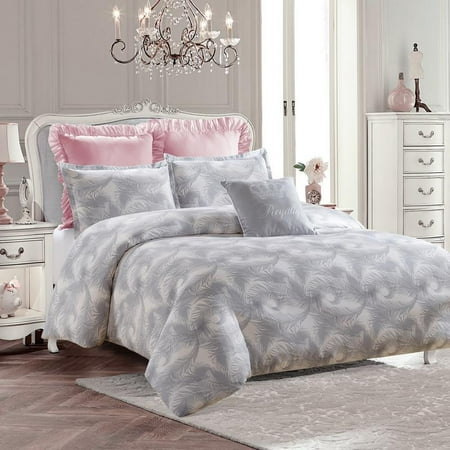 Royal Feathers Duvet Set Gray Machine Washable Includes 1