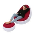 thumbnail image 2 of Foldable Inflatable Chair with Foot Stool, Blow Up Lounge Chair for Outdoor Camping Travel, 2 of 7
