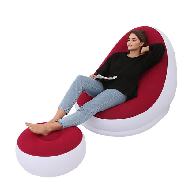 <p>Blow Up Chair, Foldable Air Leakage Prevention Durable Easy To Clean Air Sofa Chair With Foot Stool For Camping</p>