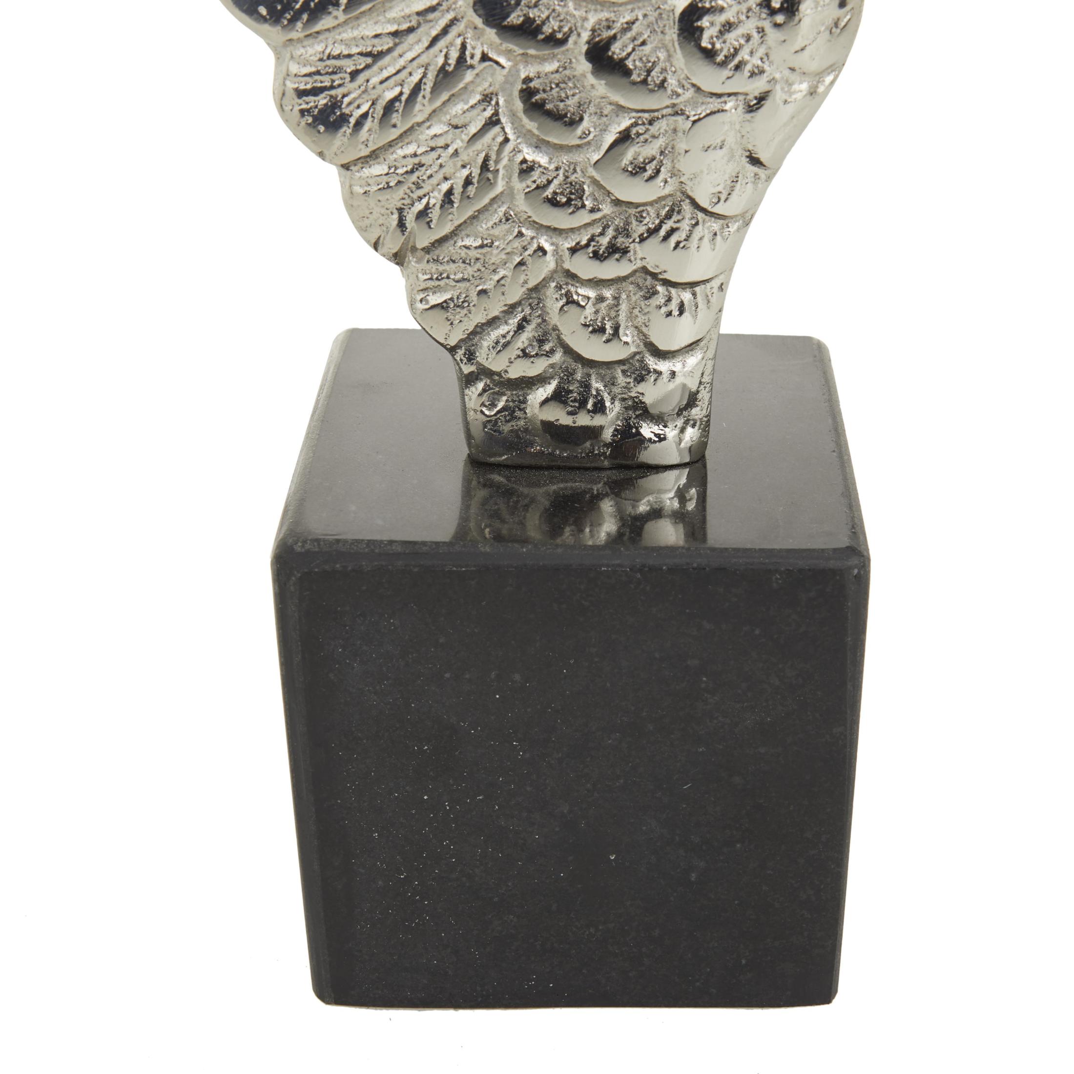 DecMode 5" Wings Bird Aluminum Metal Bookends with Marble Base (Set of 2)
