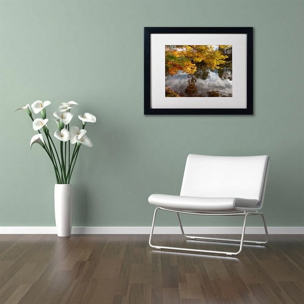 Trademark Fine Art "Kendal Lake Autumn" Canvas Art by Kurt Shaffer White Matte, Black Frame