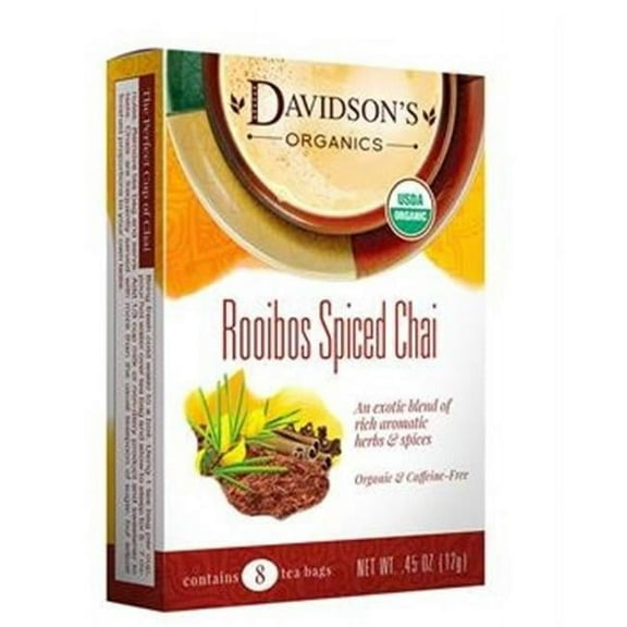 Davidsons Organics 1115 Single Serve Rooibos Spiced Chai Tea - 100 Count