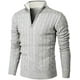 thumbnail image 1 of Suéter tipo polo de manga larga con cremallera de punto y corte ajustado informal para primavera, otoño e invierno para hombre, 1 of 6