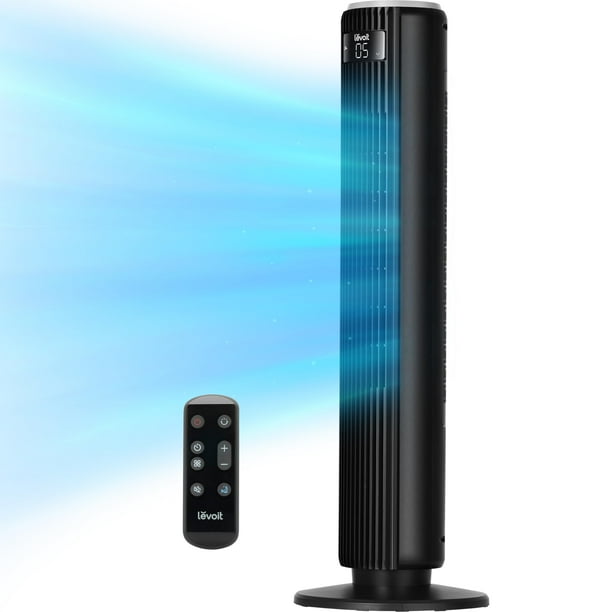 Ventilador tipo torre LEVOIT Classic 36 pulgadas sin aspas 5 velocidades negro