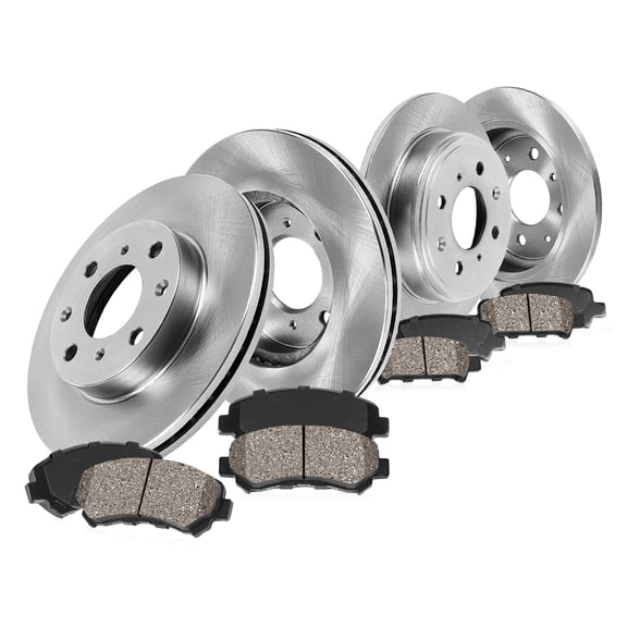 Callahan Brake Parts Brake Kit for Acura CL 1998-1999 Front and Rear Replacement Brake Rotors with Ceramic Brake Pads EBYK005284