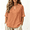 00-Orange, variant on Cotton Linen Tops for Women Plus Size Half Sleeve V Neck Solid Color Loose Fit Blouses Basic Comfy Shirts