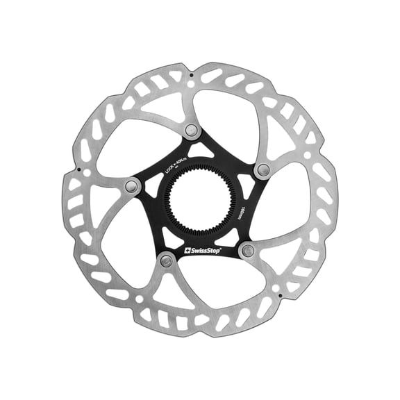 SwissStop Catalyst Pro Disc Brake Rotor - 160mm, Center-Lock, Silver/Black