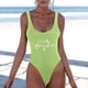 thumbnail image 2 of MKLEKYY Bikini Mujer Traje De Baño Women Fashion Letter Print Piece Swimsuit Sexy Bikini Swimwear Bathing Sleeveless Backless Swimsuit 1992, 2 of 4