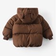 thumbnail image 4 of KYAIGUO Toddler Ears Hooded Jacket Puffer Jacket for Baby Girls Boys Winter Warm Coat Solid Colour Zip Cotton Jacket for 1-6Y, 4 of 5