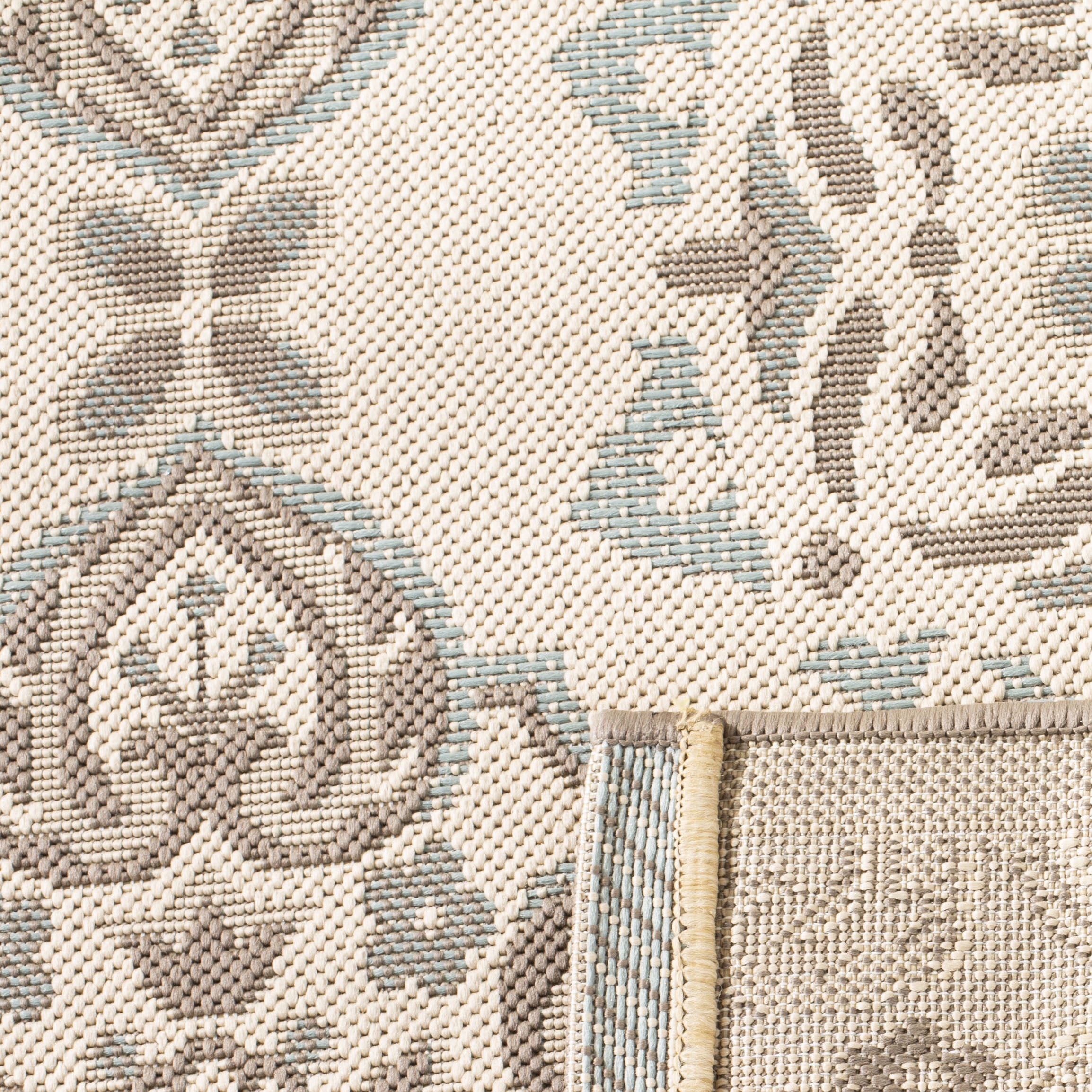 Safavieh Courtyard Louis Geometric Indoor/Outdoor Area Rug, Beige/Dark Beige, 4' x 5'7"