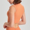 thumbnail image 4 of Women's Sports Bra High Elasticity Shock-absorbing Sports High Neck Fixed Cup Yoga Drying Bra Bras for Women No Underwire Orange M, 4 of 5