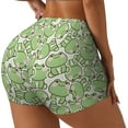 thumbnail image 2 of Wukai Cute Frog Print Pack Biker Shorts for Women Yoga Workout Gym Running Scrunch Active Shorts-Large, 2 of 8