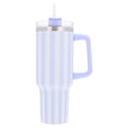 thumbnail image 2 of Striped Tumbler with Straw and Artificial Flower Gift Set, Blue, 40 oz, Mother's Day by Way To Celebrate, 2 of 12
