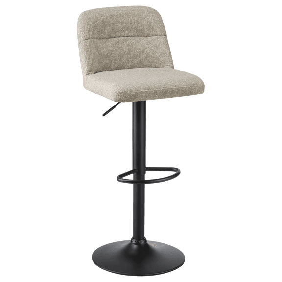 Bouclair Taupe Adjustable Fabric and Metal Barstool
