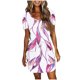thumbnail image 1 of Mini Vestido de Verano Color Sólido Cuello en V Manga Corta Vestido de Becerro Medio, Vestido Corto de Verano, 1 of 5