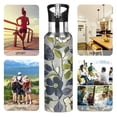 thumbnail image 7 of Yayeee 33oz Insulated Water Bottle Double Wall Stainless Steel with Flip Straw Lid, Green Floral, 7 of 7